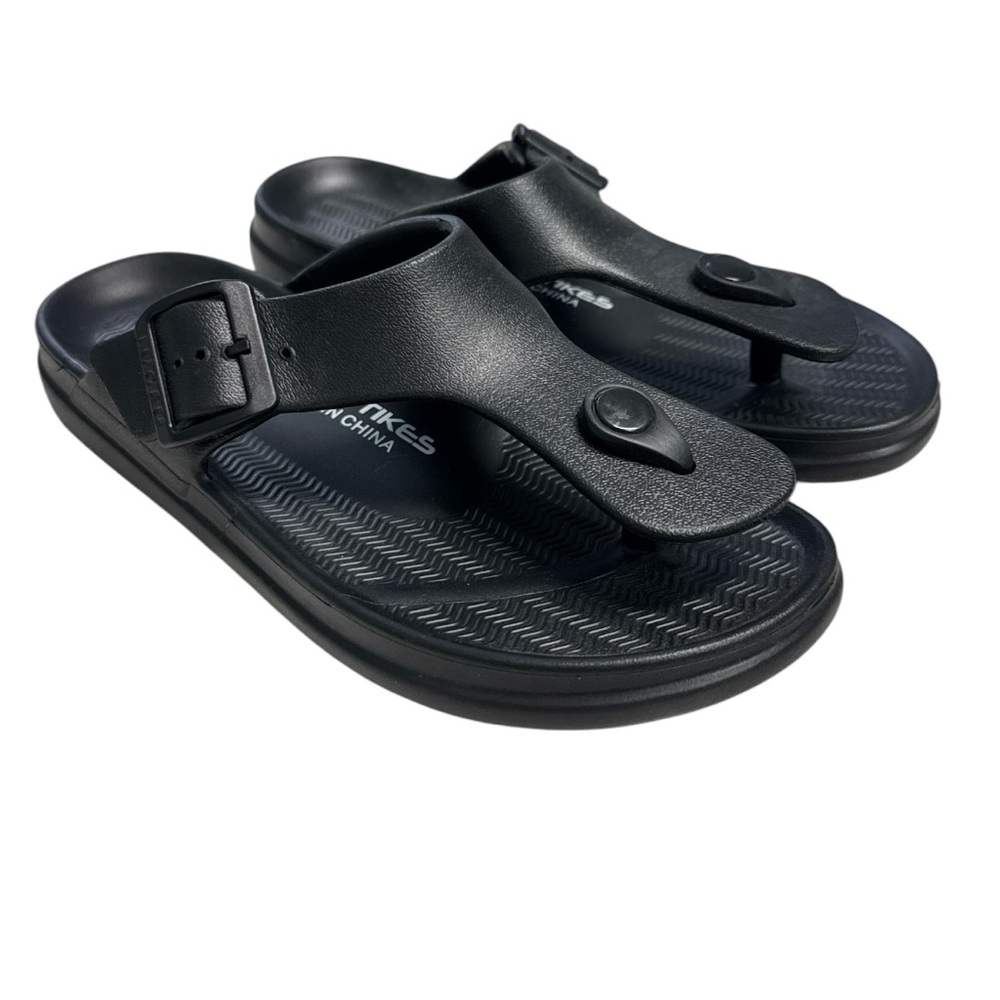 LUOFO TIKES Black Slide Sandals Size 39 NWOT